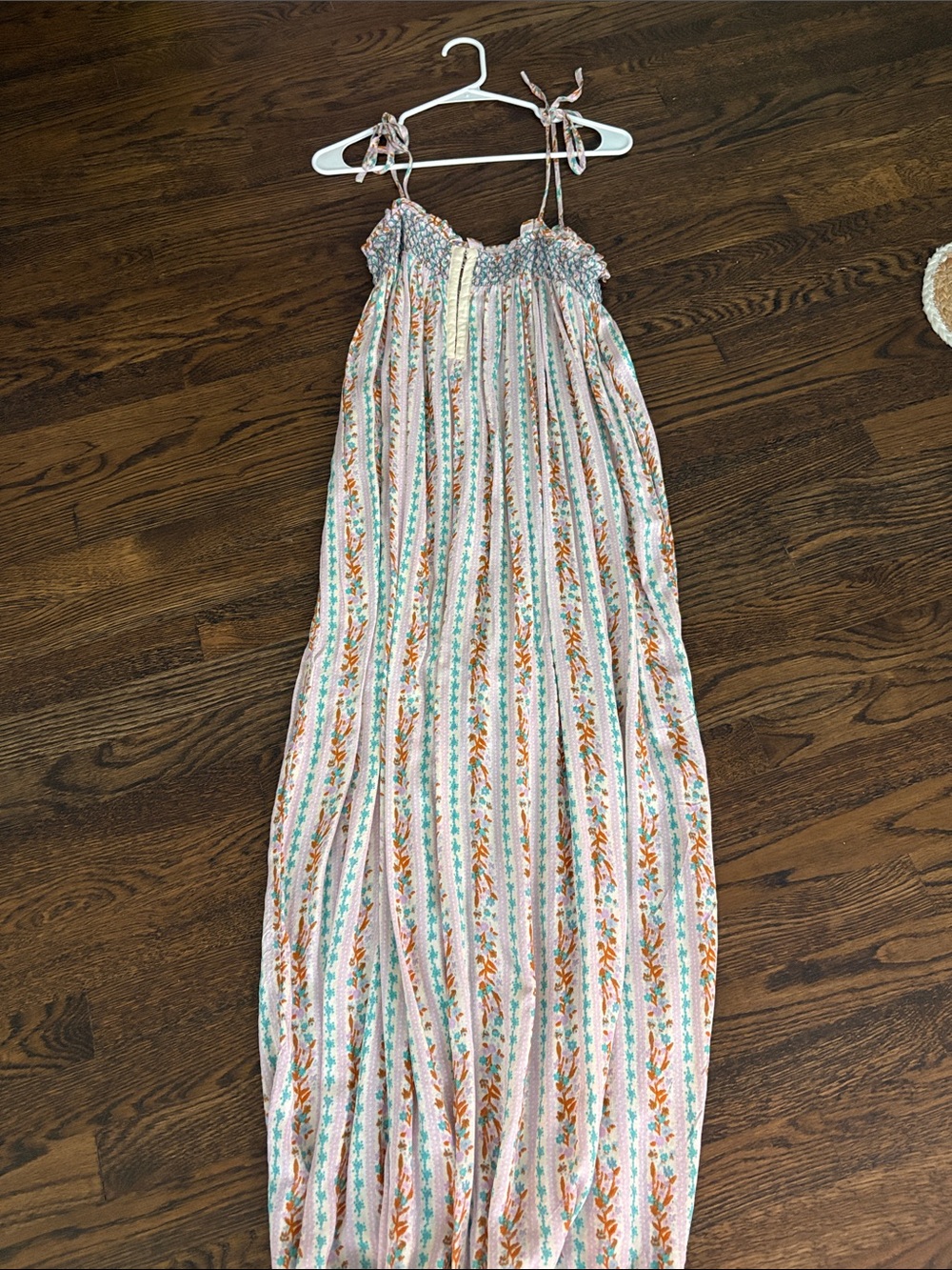 Free People port au prince Multicolor Pastel Floral Striped Maxi Jumpsuit
